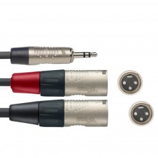 Stagg NYC2/MPS2XMR Y-Splitter Cable - Stereo Min-Jack to 2x XLR Male